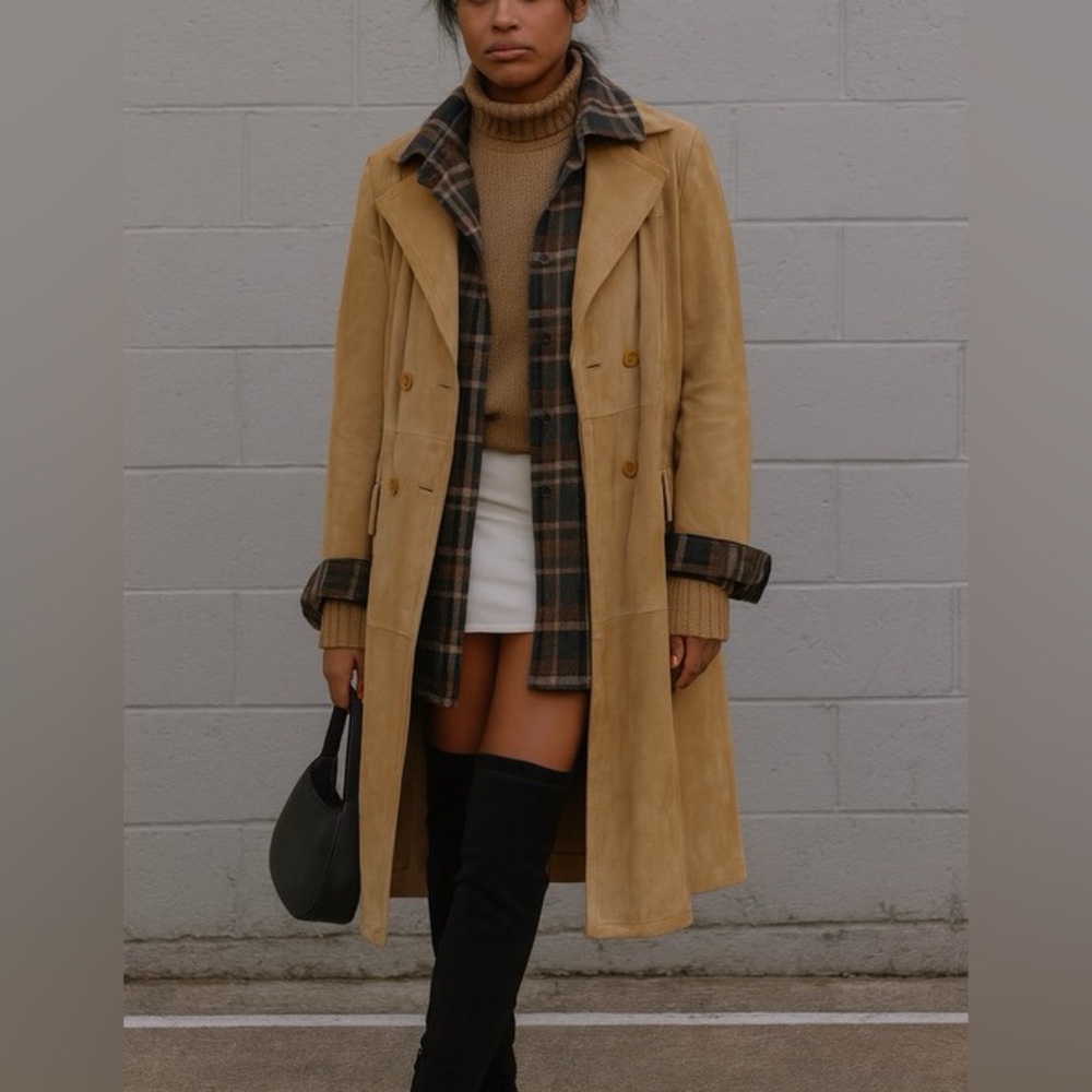 VINTAGE VALENTINO SUEDE TRENCH COAT